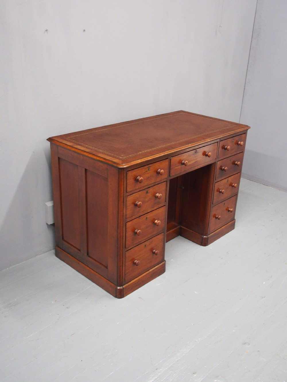 Victorian Mahogany Kneehole Desk View III