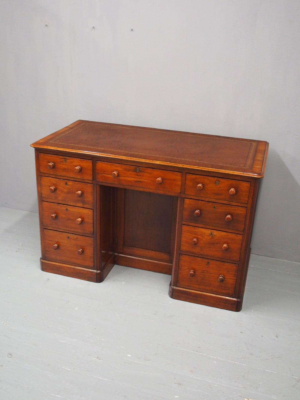 Victorian Mahogany Kneehole Desk View V