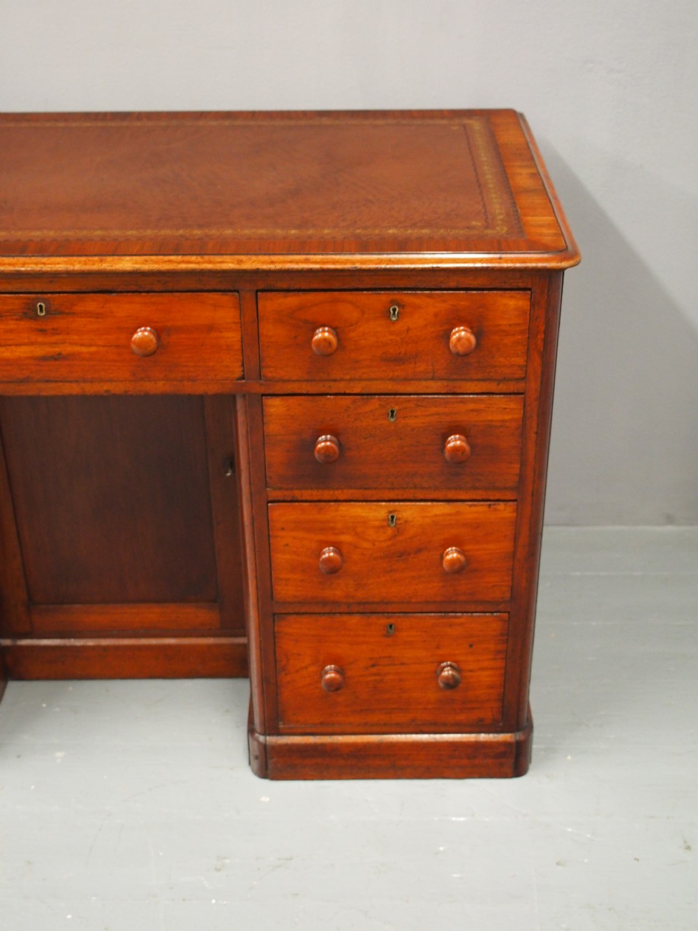 Victorian Mahogany Kneehole Desk View VII