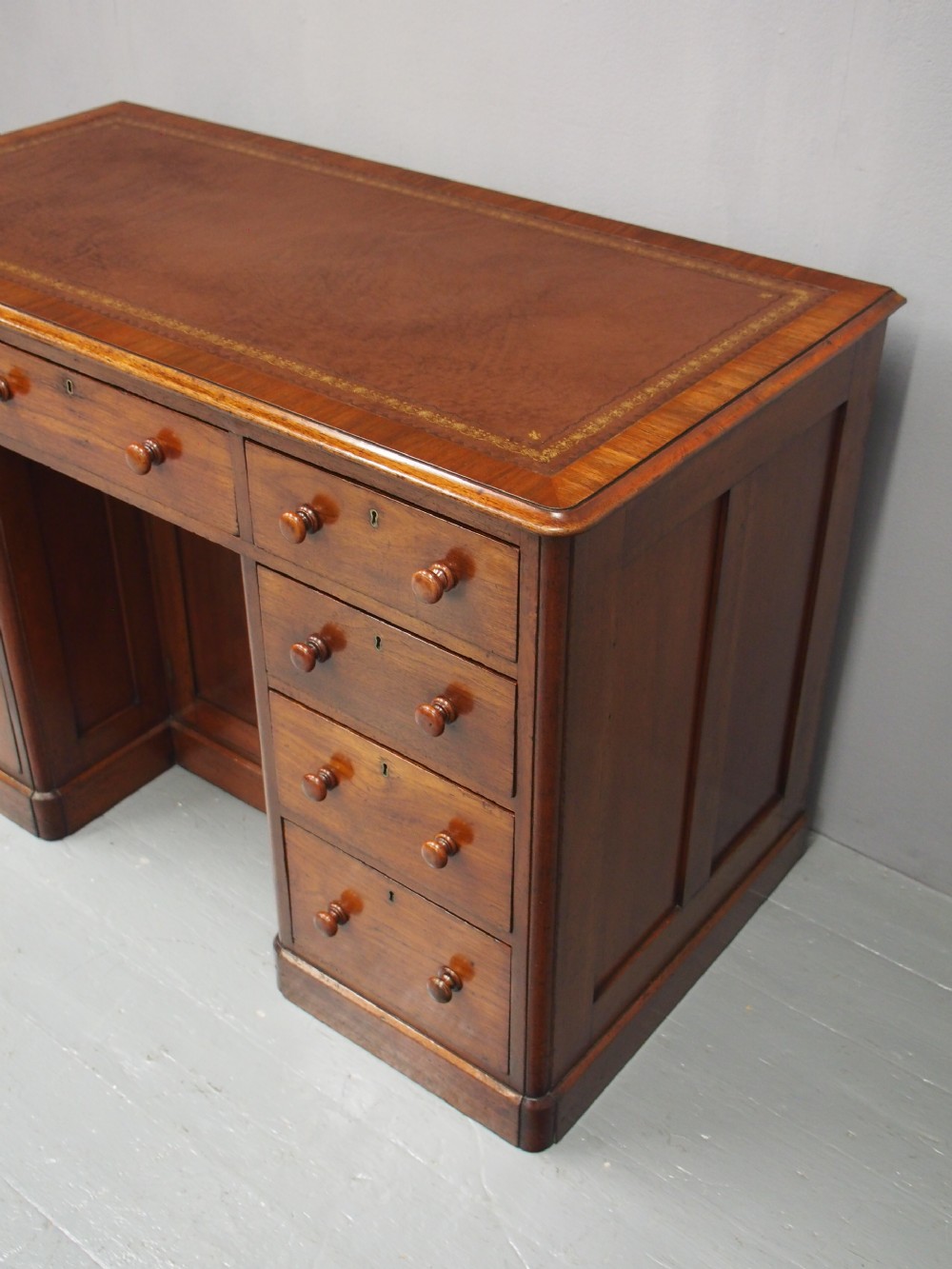 Victorian Mahogany Kneehole Desk View VIII