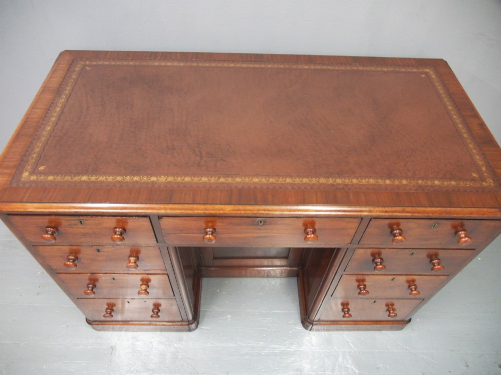 Victorian Mahogany Kneehole Desk View IX