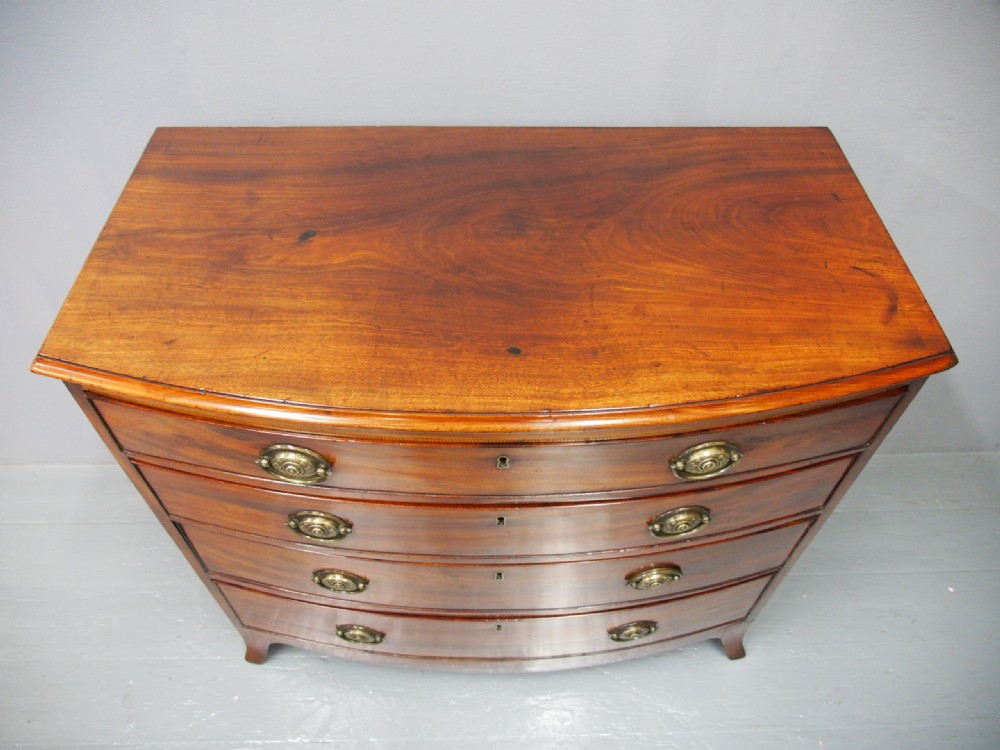Sheraton Style Bowfront Mahogany Chest of Drawers View II