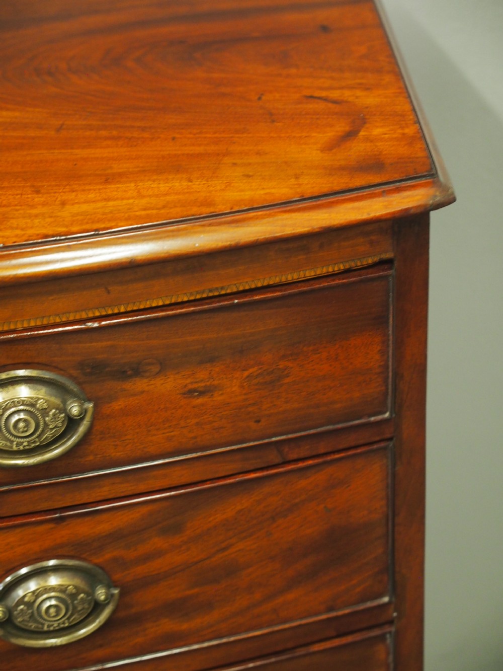 Sheraton Style Bowfront Mahogany Chest of Drawers View VIII