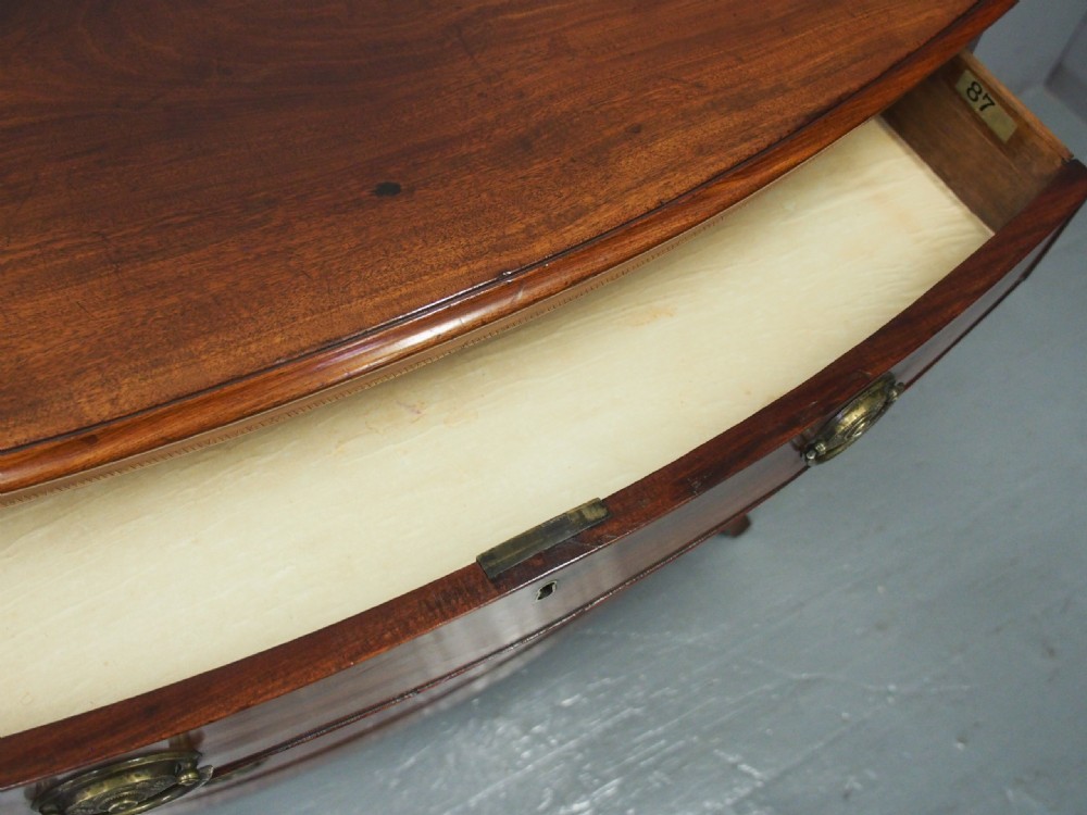 Sheraton Style Bowfront Mahogany Chest of Drawers View XI