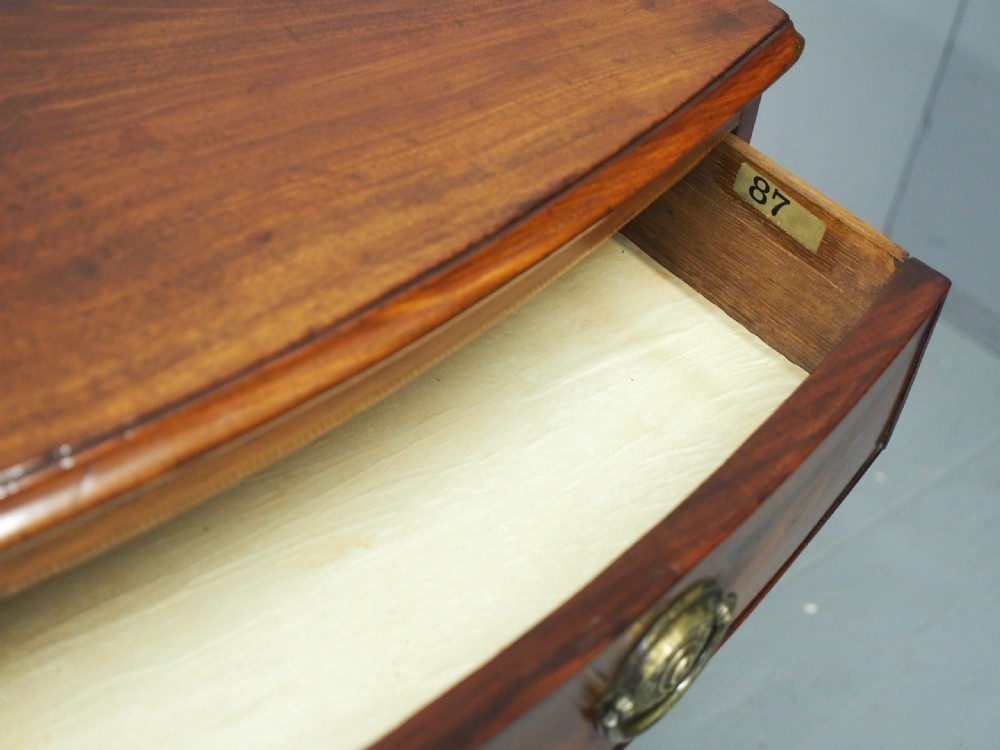 Sheraton Style Bowfront Mahogany Chest of Drawers View XII