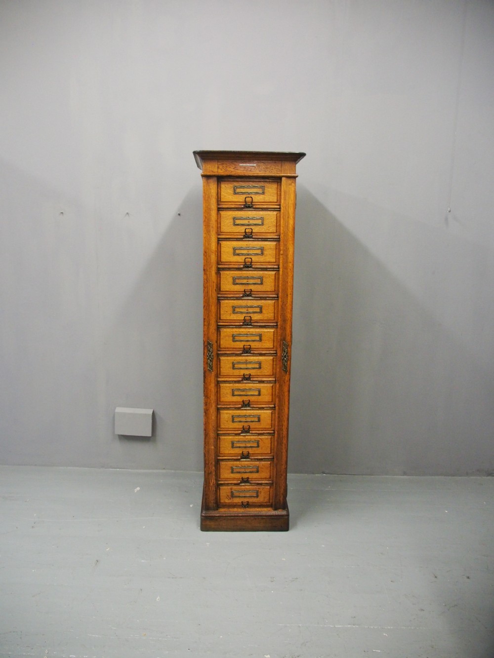 Tall Oak Filing Cabinet by Campbell & Son, Glasgow View III