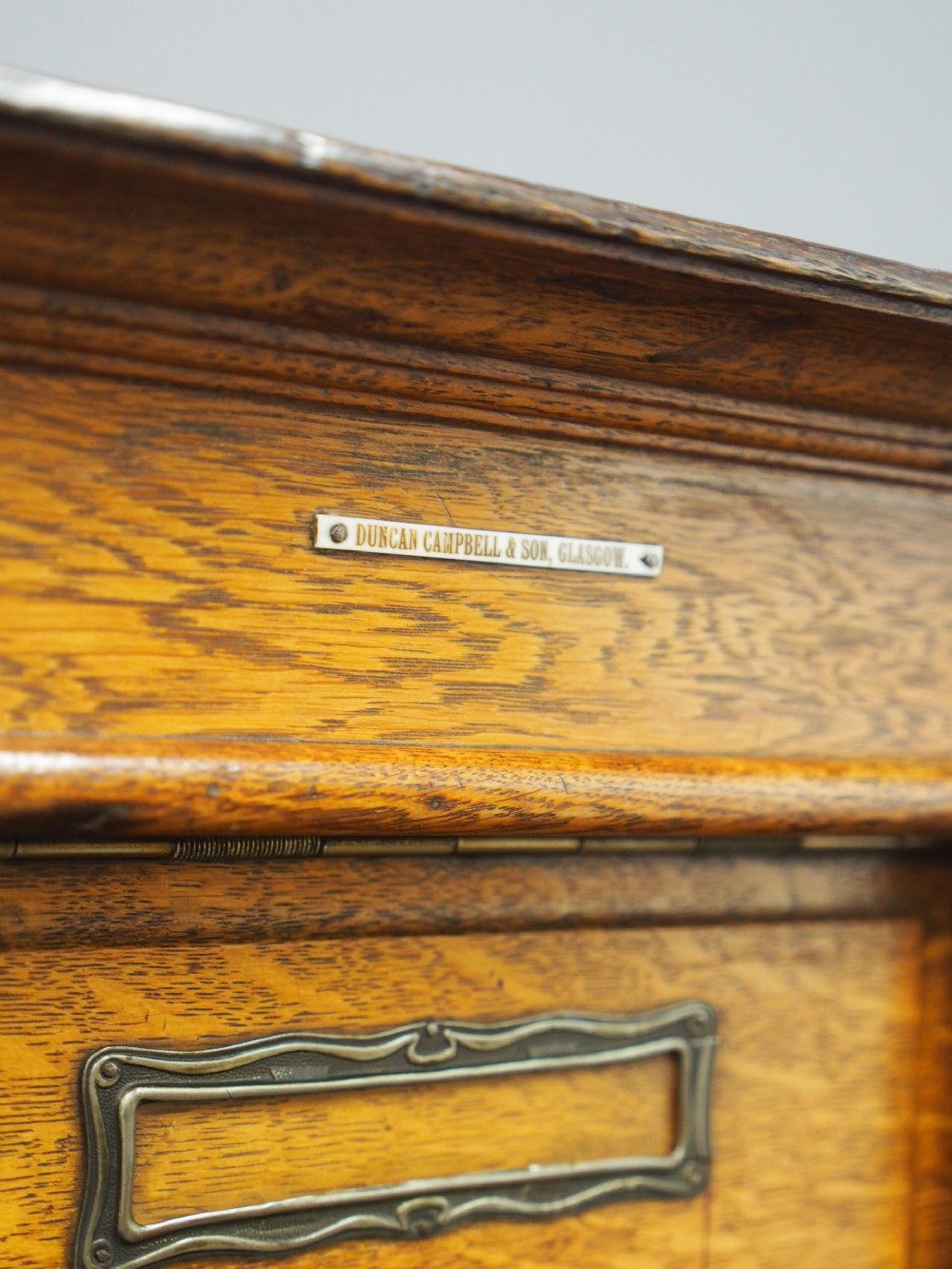 Tall Oak Filing Cabinet by Campbell & Son, Glasgow View V