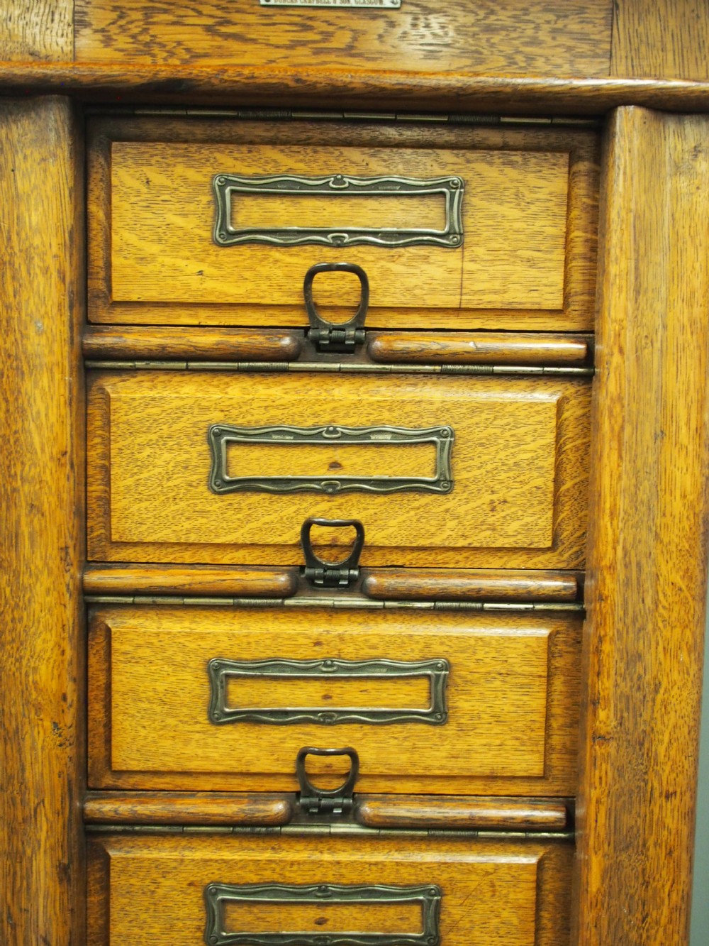 Tall Oak Filing Cabinet by Campbell & Son, Glasgow View VI