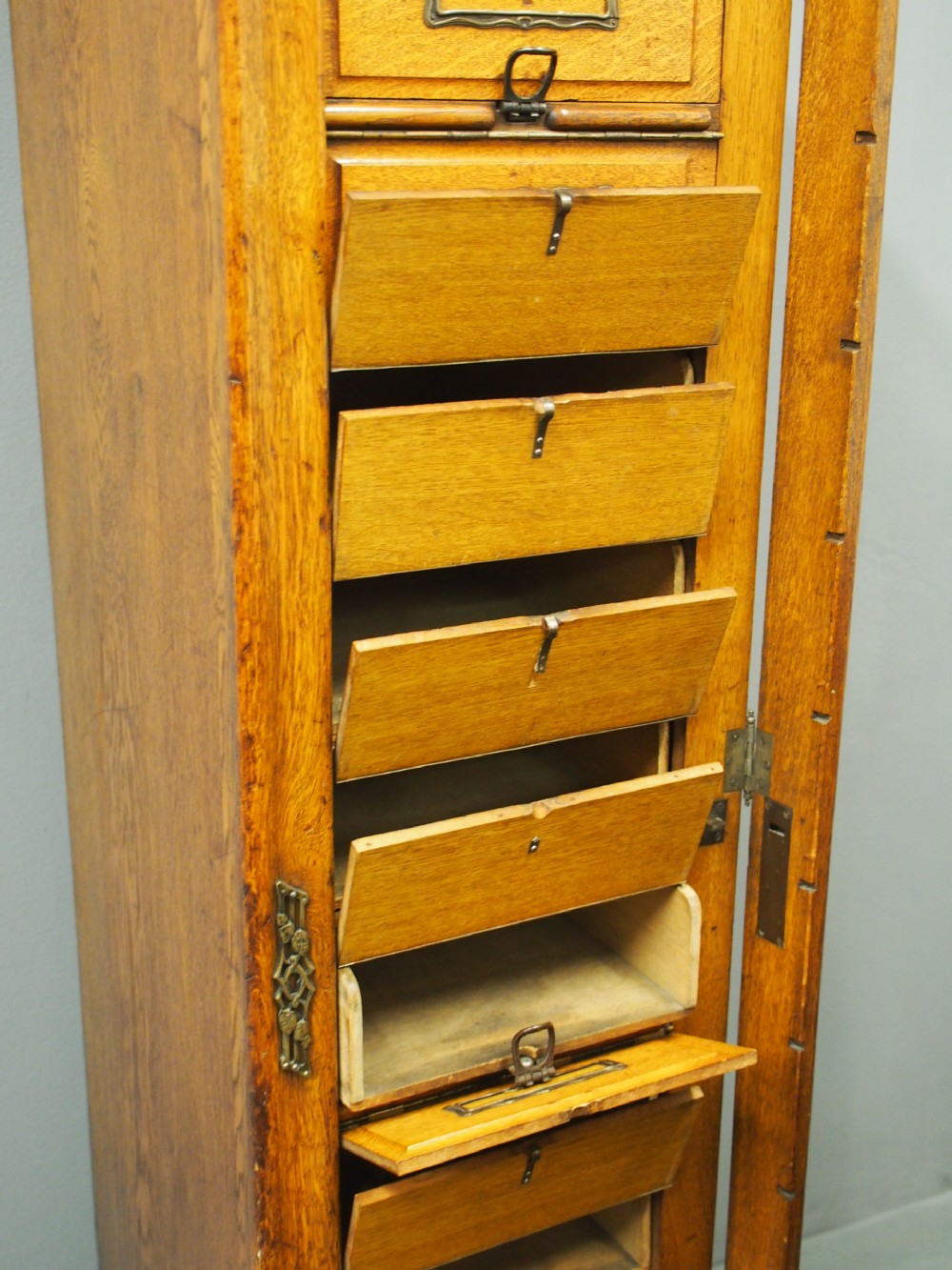 Tall Oak Filing Cabinet by Campbell & Son, Glasgow View IX