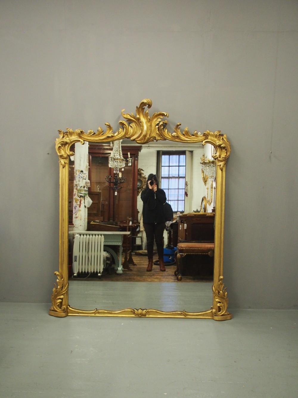 William IV Giltwood Overmantel Mirror View X