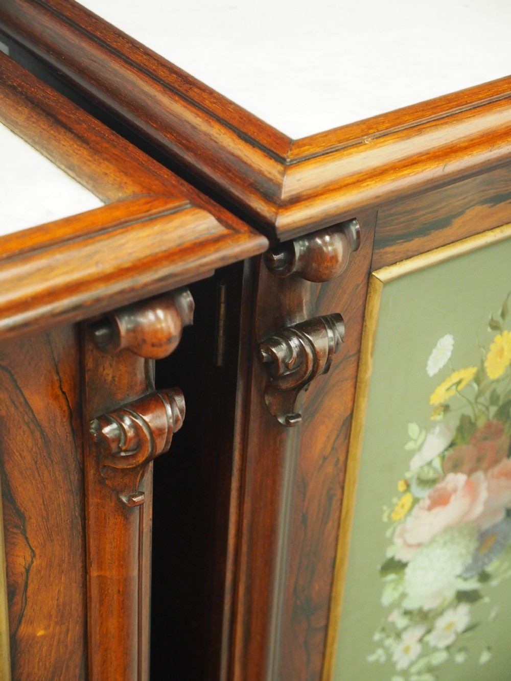 Victorian Rosewood, Marble and Painted Door Cabinets View VII