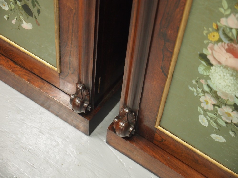 Victorian Rosewood, Marble and Painted Door Cabinets View VIII