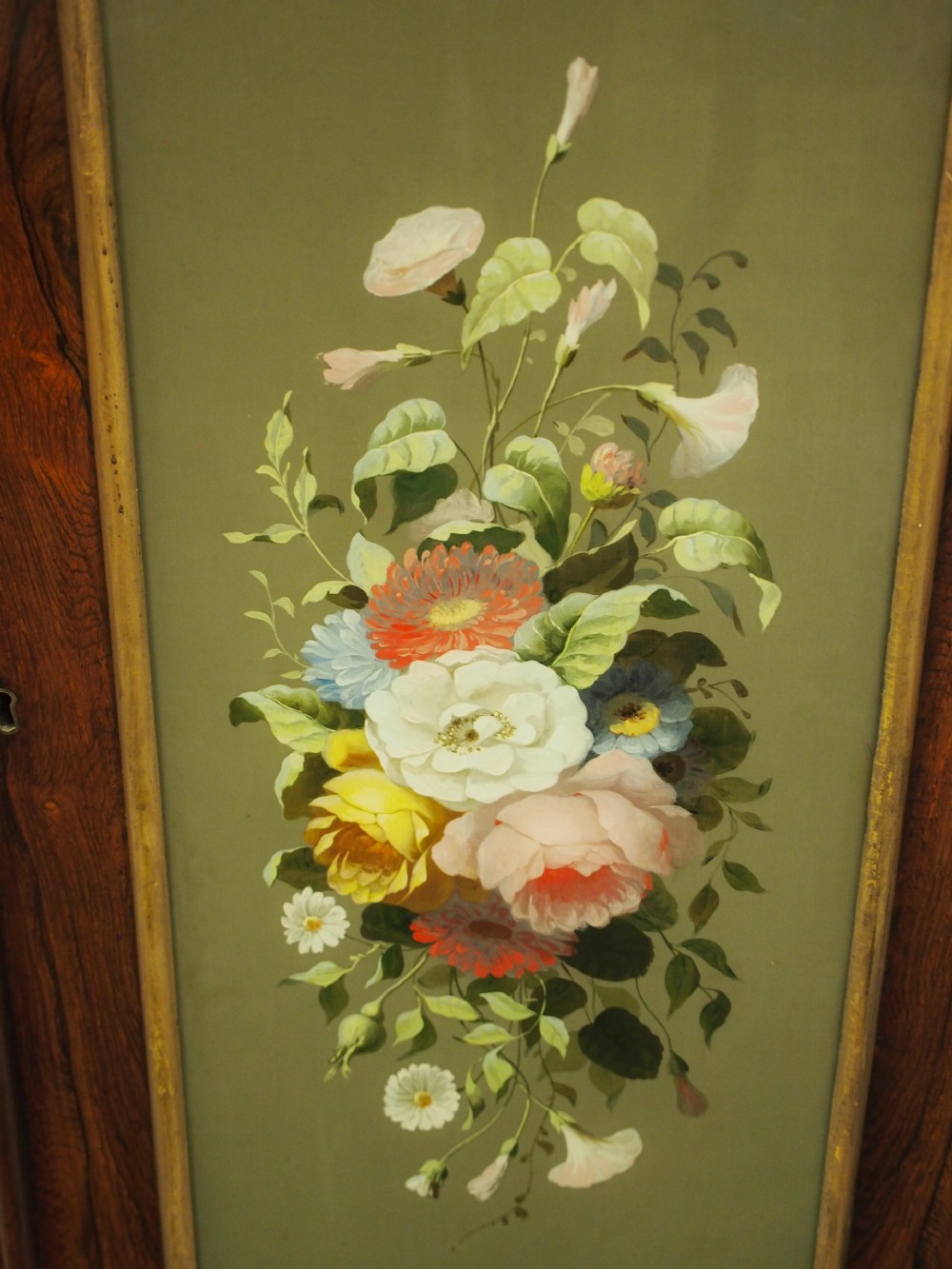 Victorian Rosewood, Marble and Painted Door Cabinets View XII