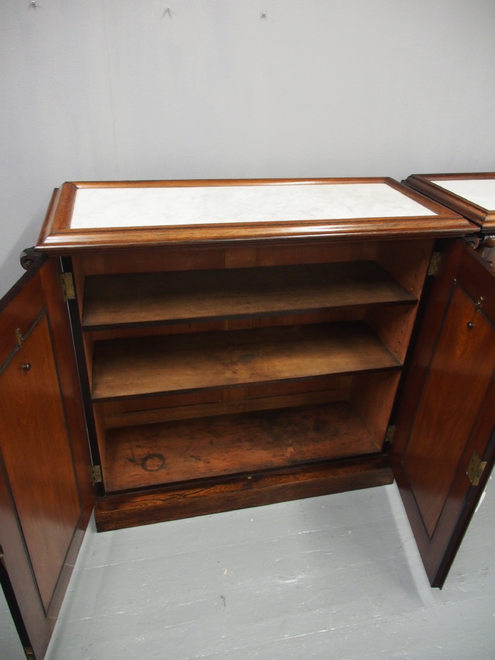 Victorian Rosewood, Marble and Painted Door Cabinets View XVI