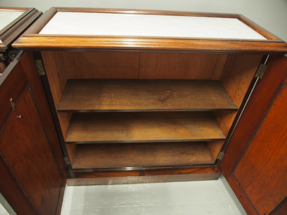 Victorian Rosewood, Marble and Painted Door Cabinets View XVII