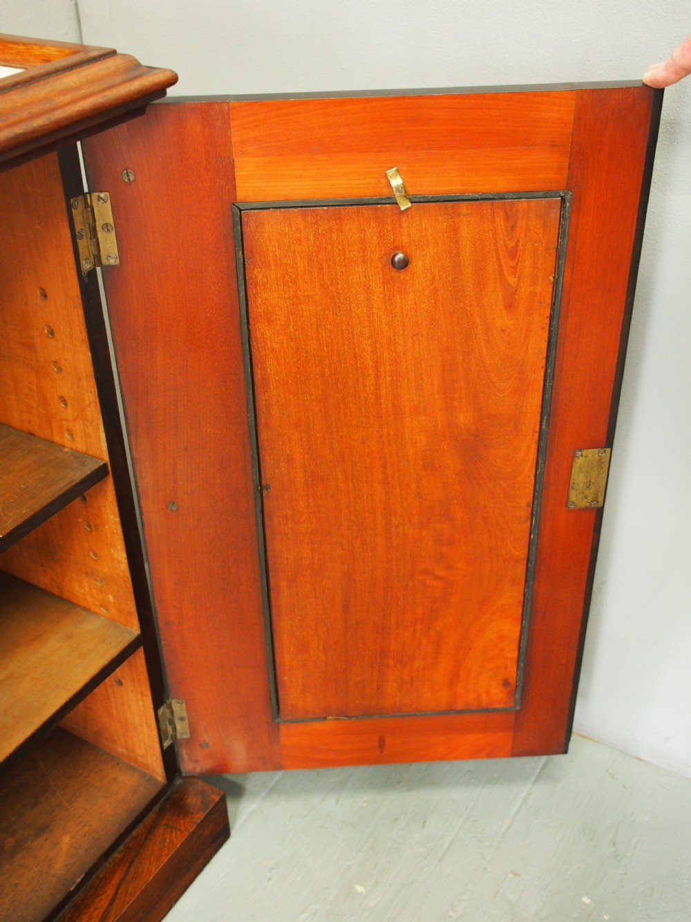 Victorian Rosewood, Marble and Painted Door Cabinets View XIX