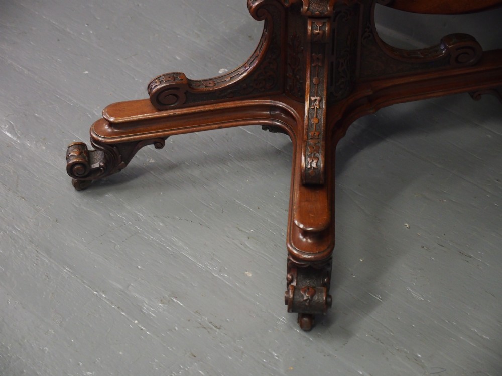 Victorian Burr Walnut Oval Breakfast Table View VIII