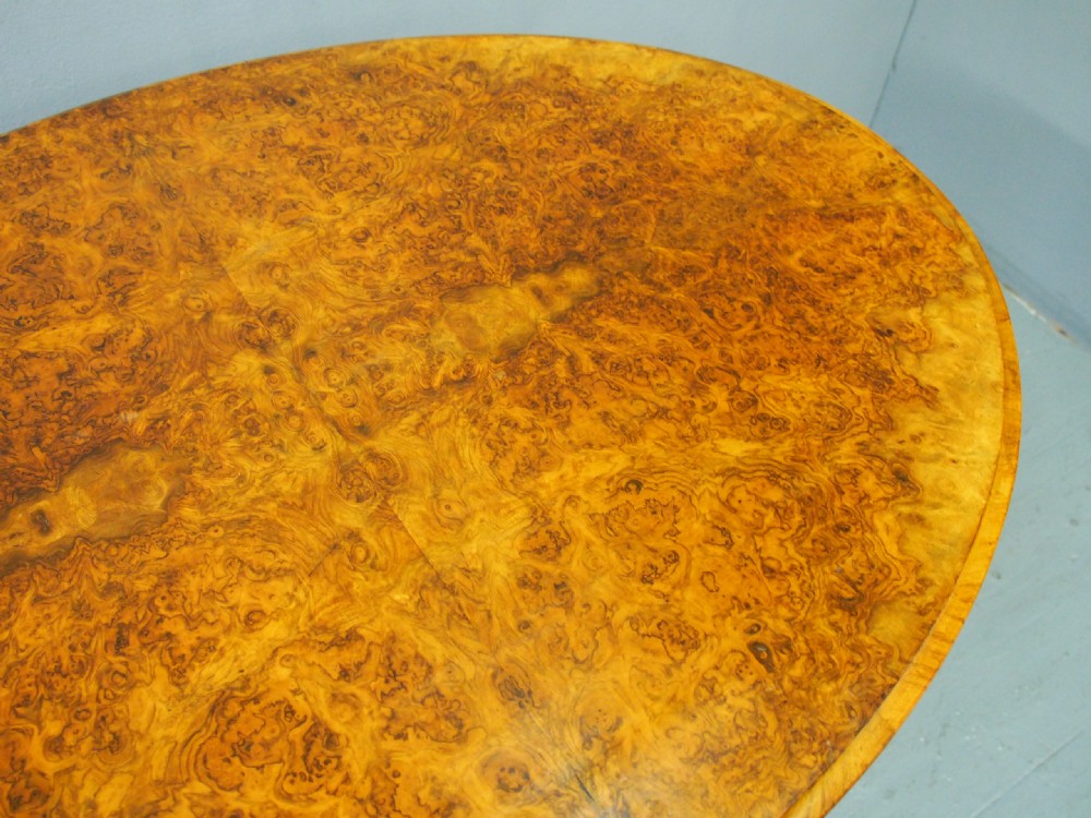 Victorian Burr Walnut Oval Breakfast Table View XIII