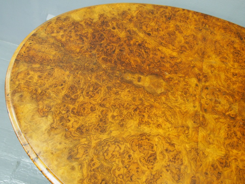 Victorian Burr Walnut Oval Breakfast Table View XIV