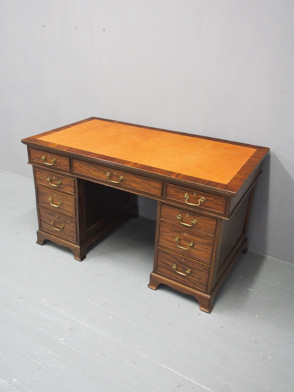 Georgian Style Mahogany Pedestal Desk View II