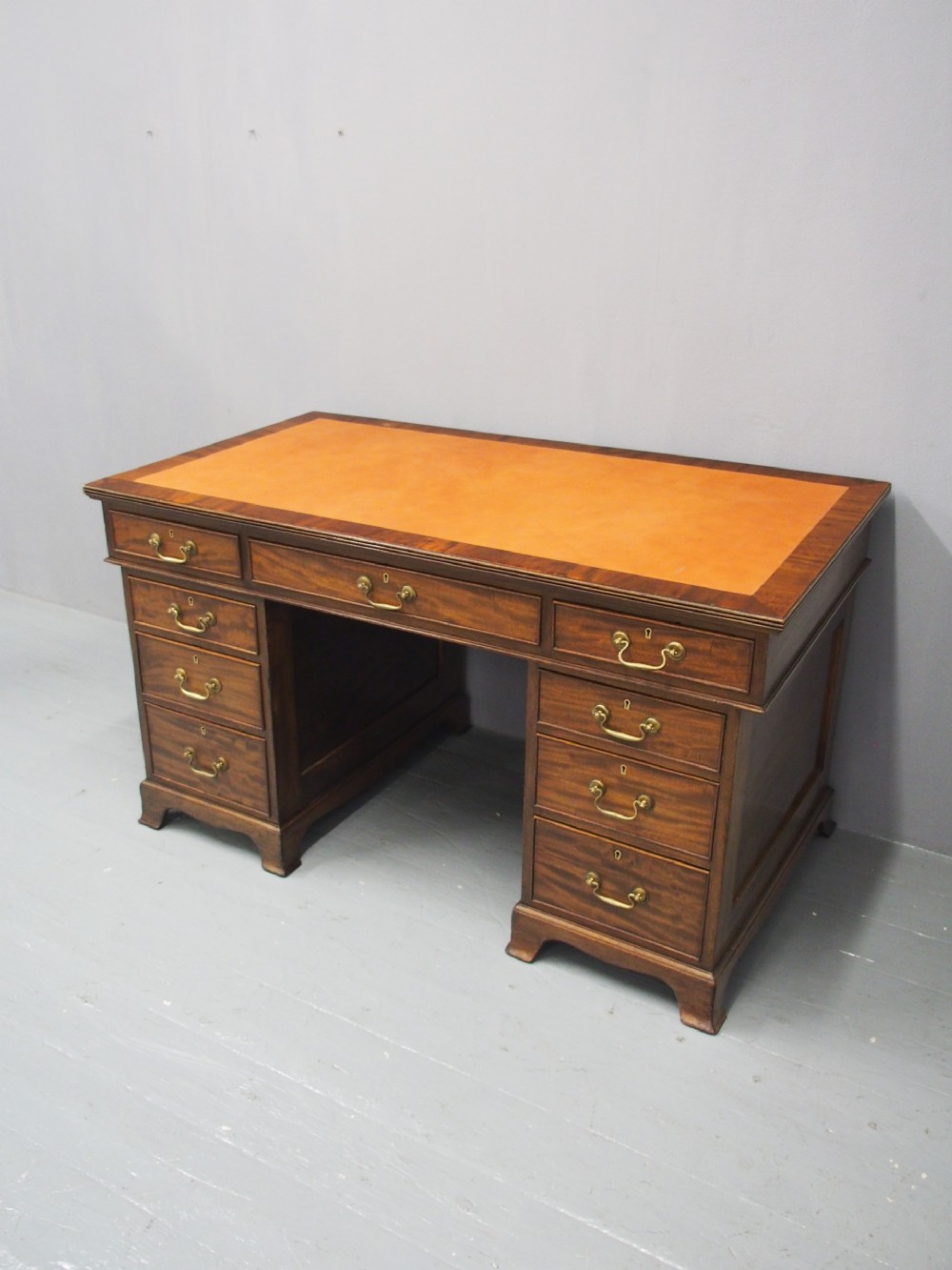 Georgian Style Mahogany Pedestal Desk View III