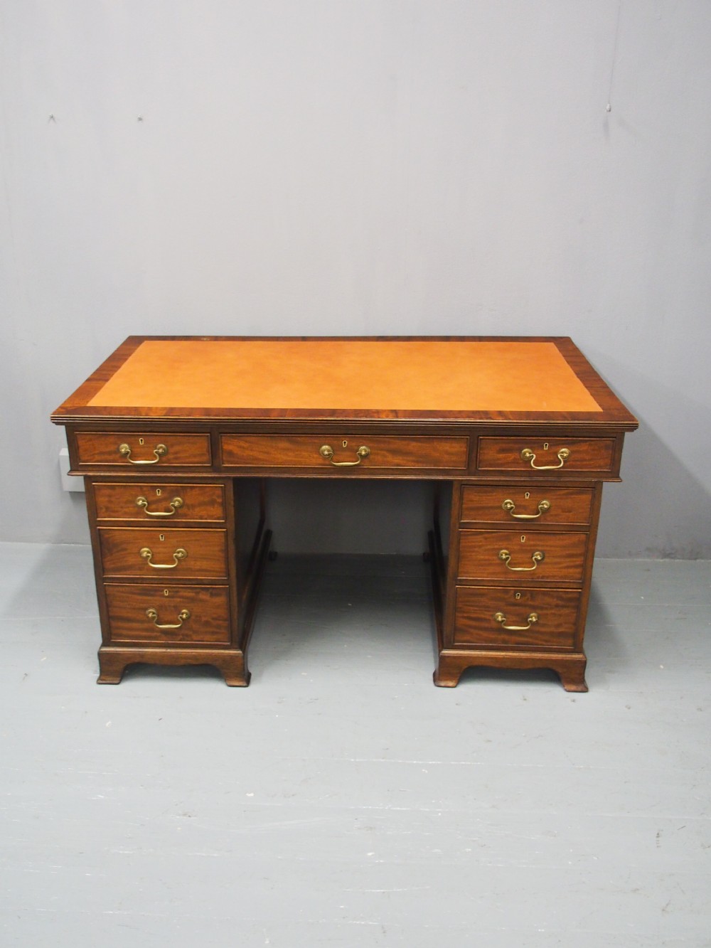 Georgian Style Mahogany Pedestal Desk View IV