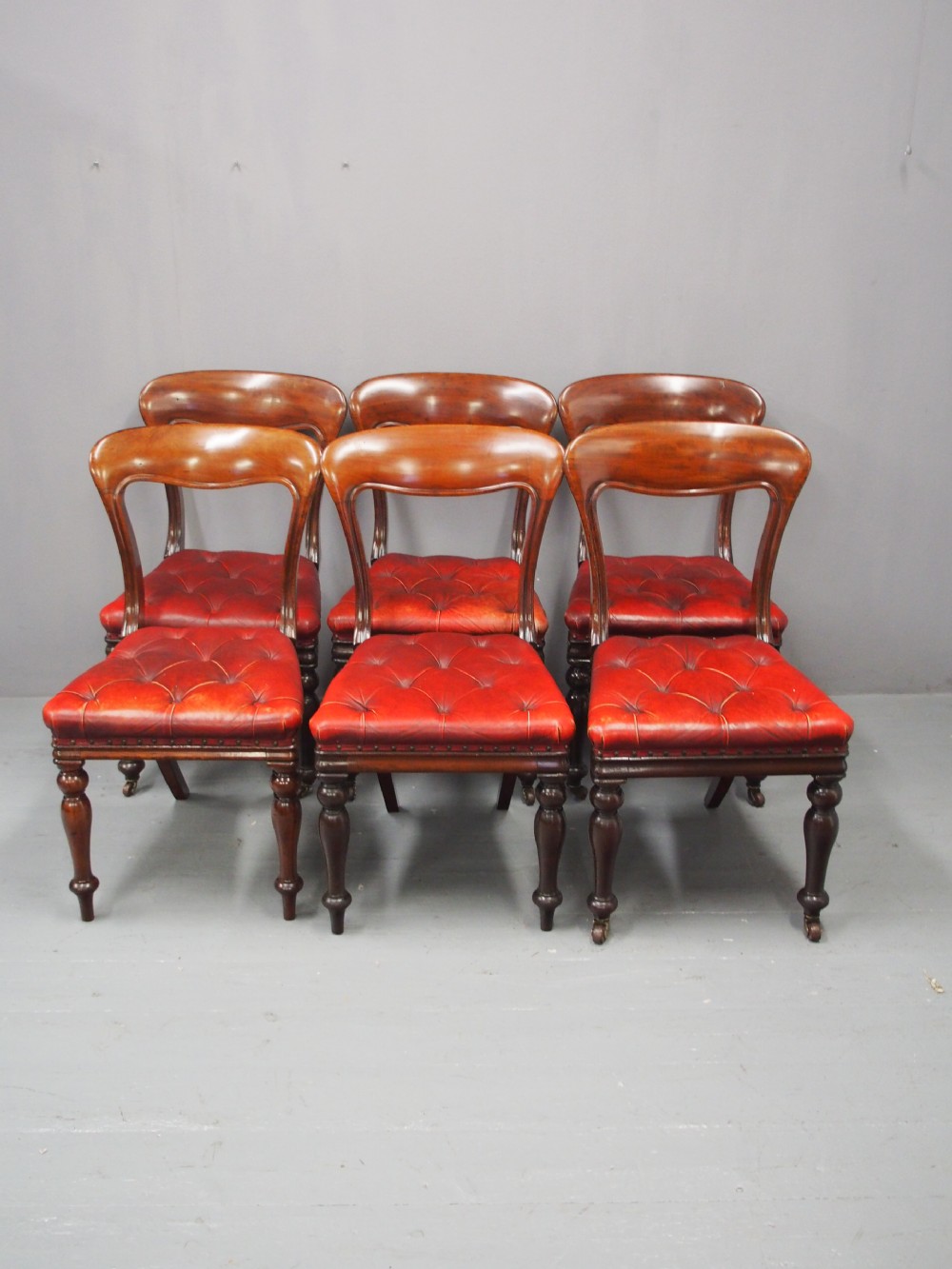 Set of 6 Edinburgh Style Mahogany Dining or Library Chairs View II