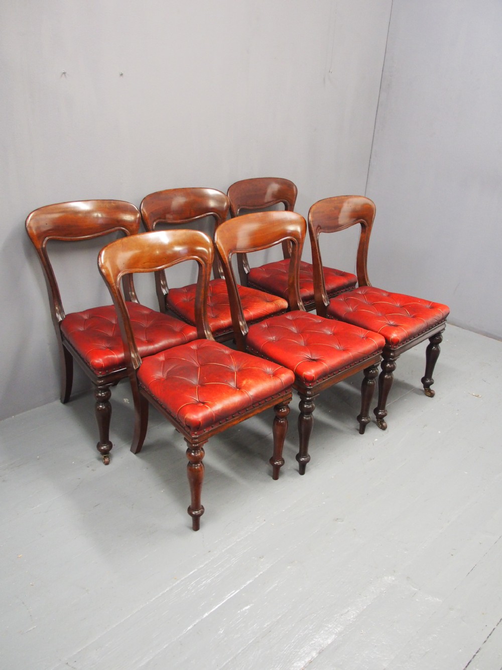 Set of 6 Edinburgh Style Mahogany Dining or Library Chairs View III