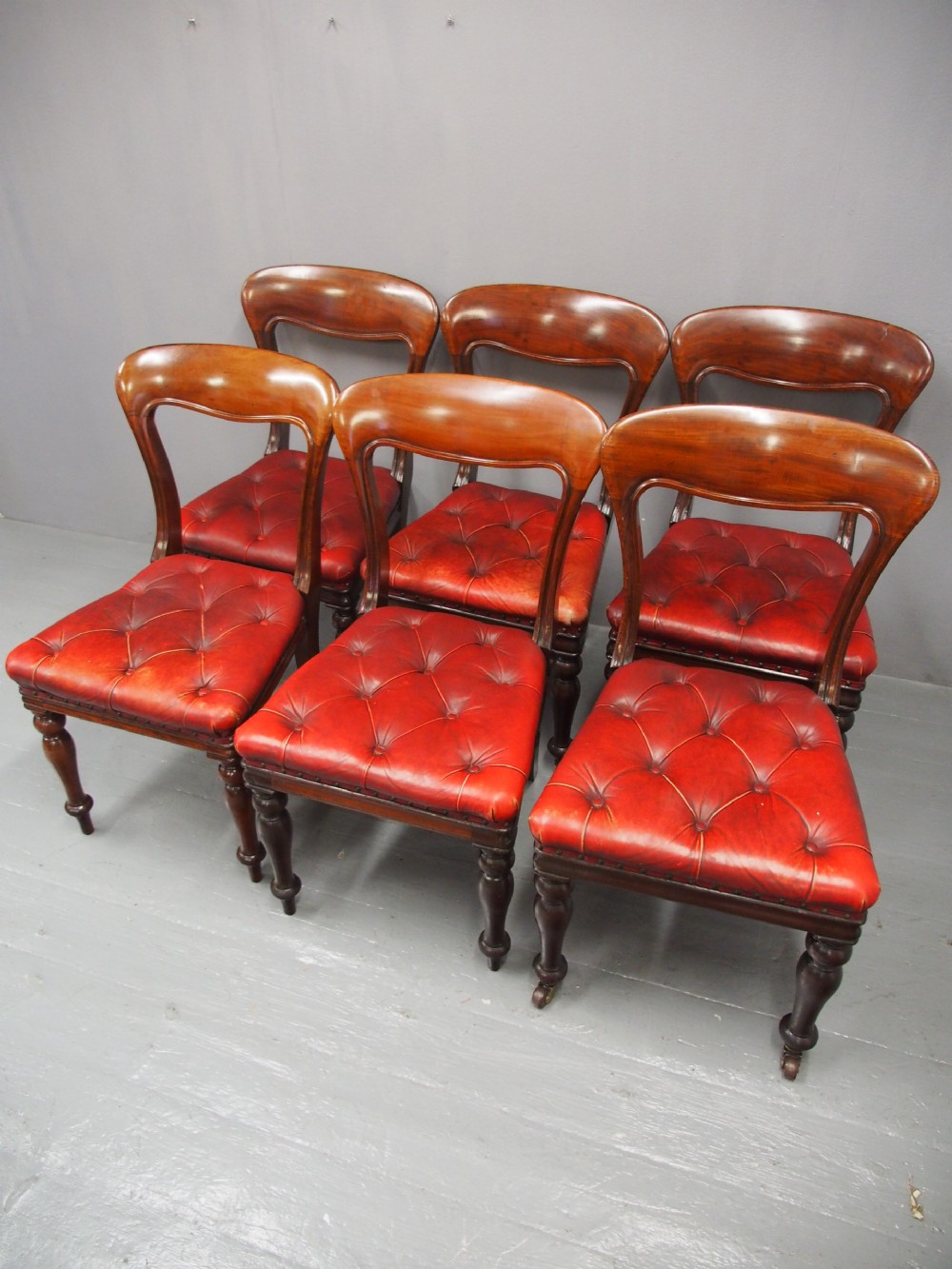 Set of 6 Edinburgh Style Mahogany Dining or Library Chairs View IV
