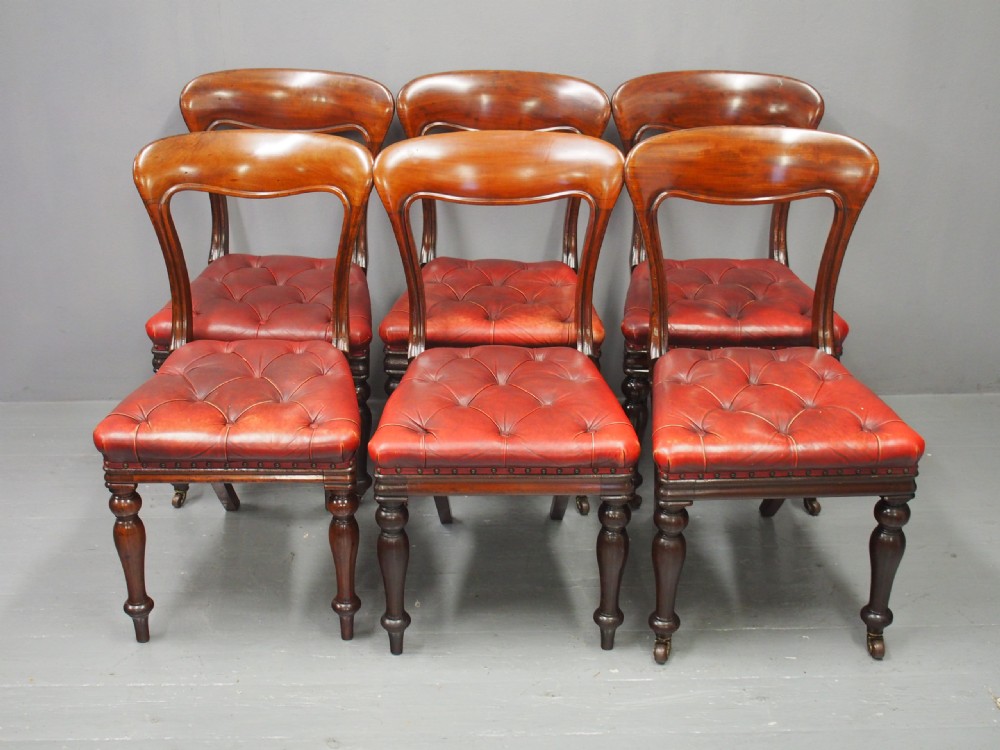 Set of 6 Edinburgh Style Mahogany Dining or Library Chairs View V