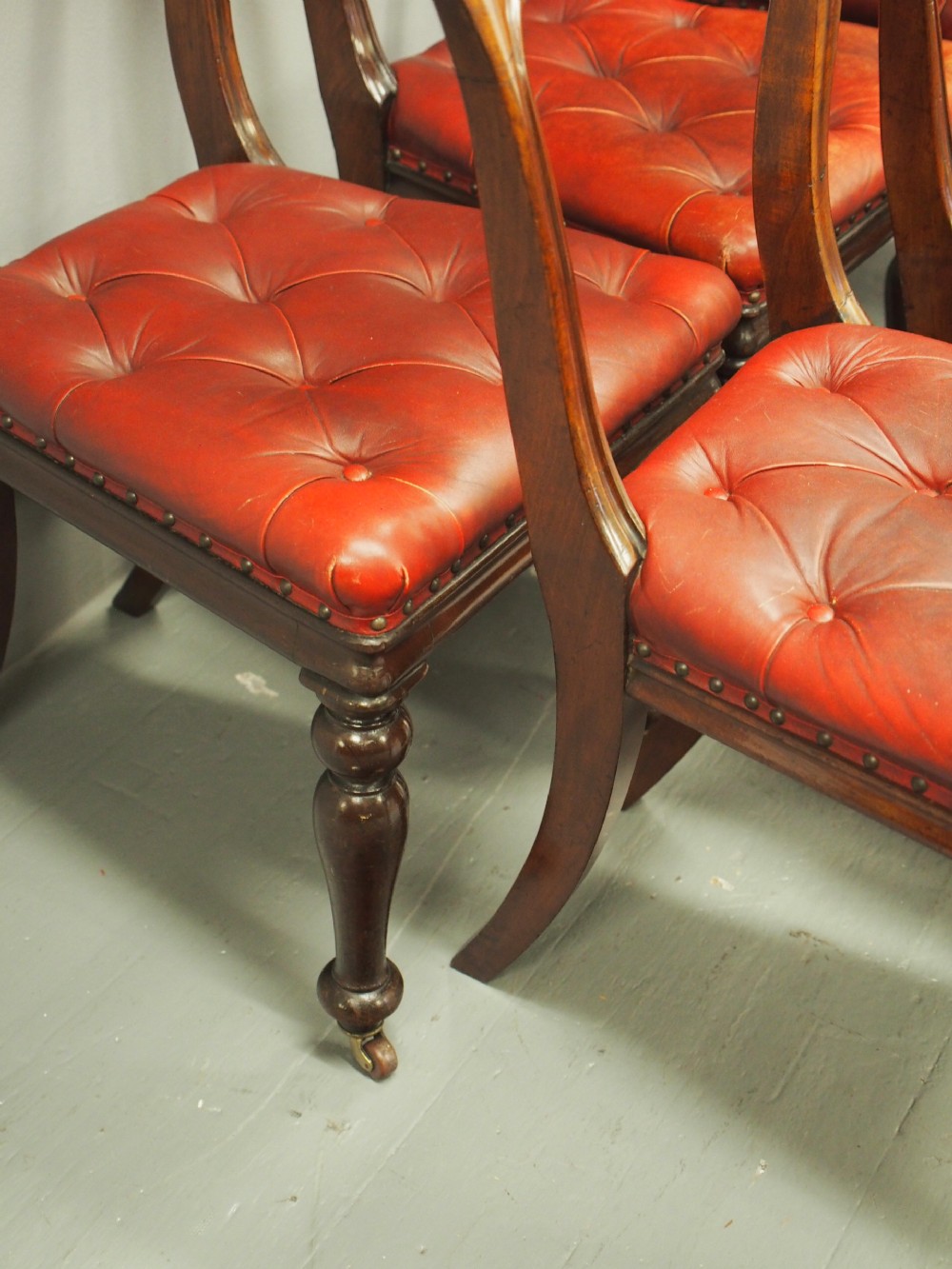 Set of 6 Edinburgh Style Mahogany Dining or Library Chairs View VIII