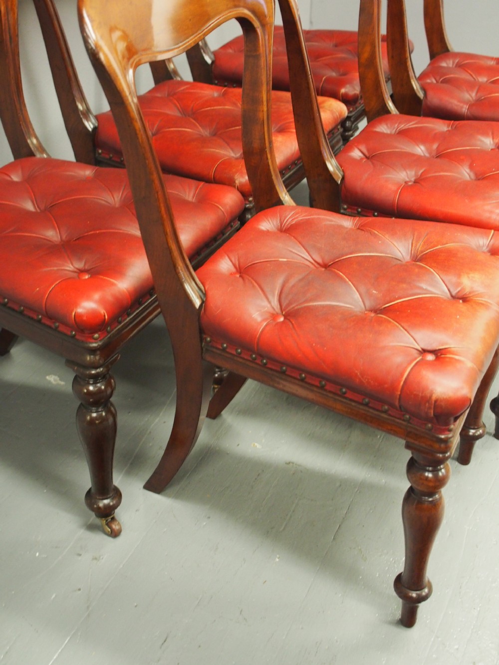 Set of 6 Edinburgh Style Mahogany Dining or Library Chairs View IX