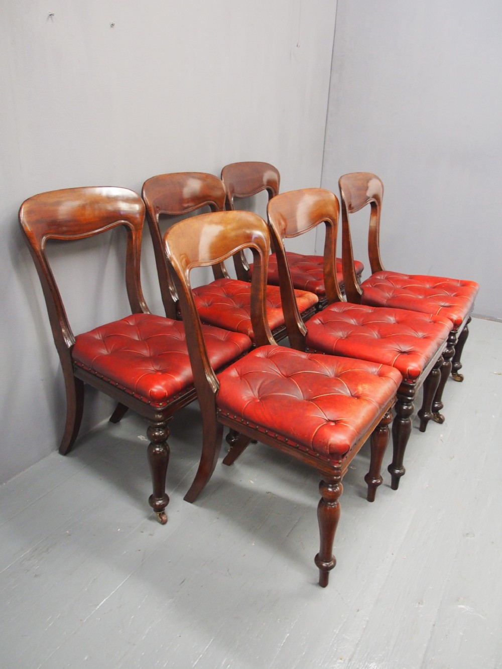Set of 6 Edinburgh Style Mahogany Dining or Library Chairs View XIII