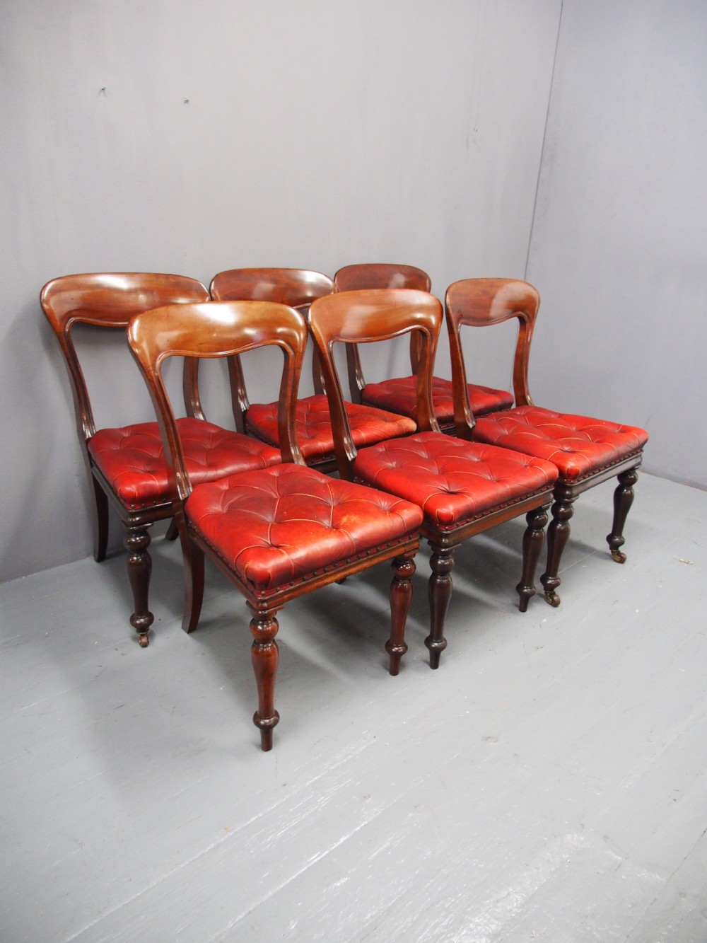 Set of 6 Edinburgh Style Mahogany Dining or Library Chairs View XIV