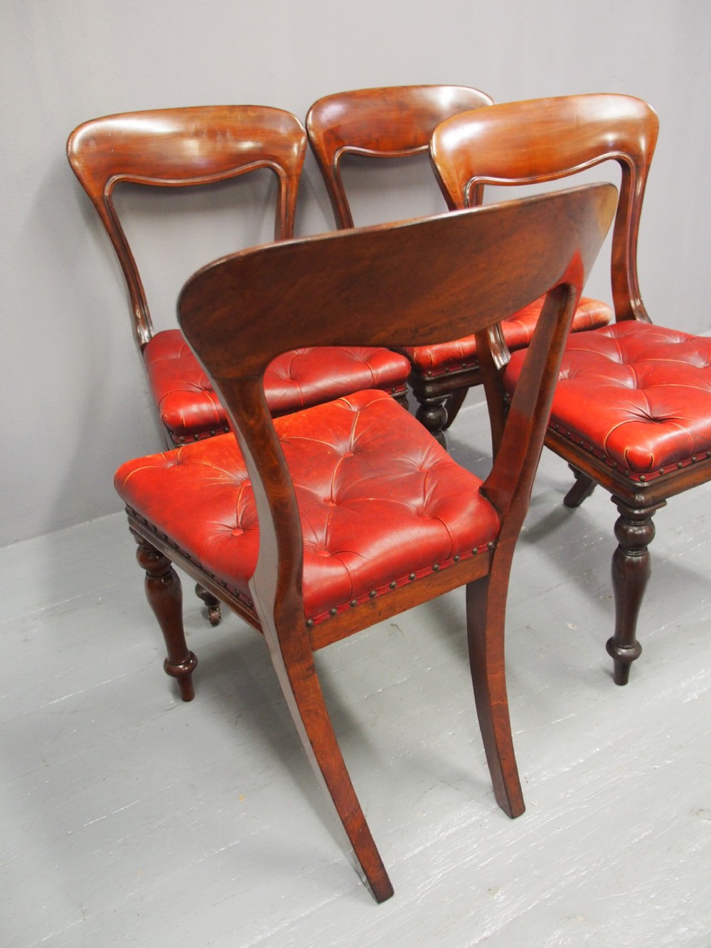 Set of 6 Edinburgh Style Mahogany Dining or Library Chairs View XV