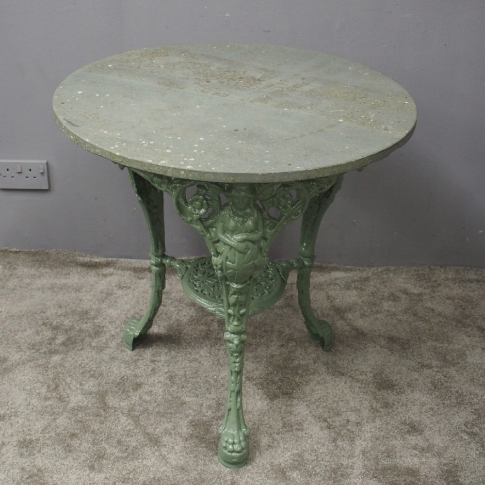 Cast Iron Garden Table with Slate Top