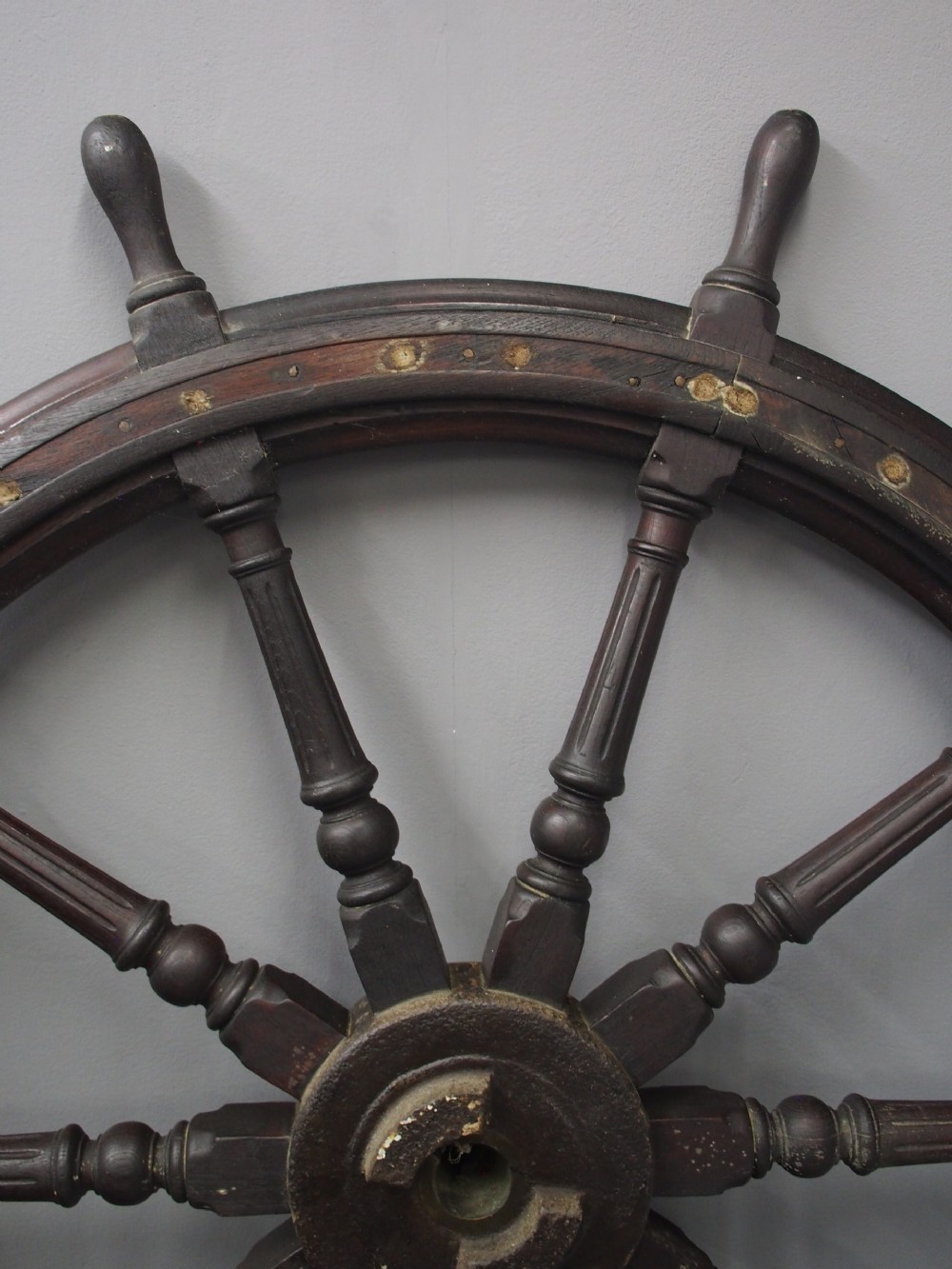 Large Oak Ships Wheel View III