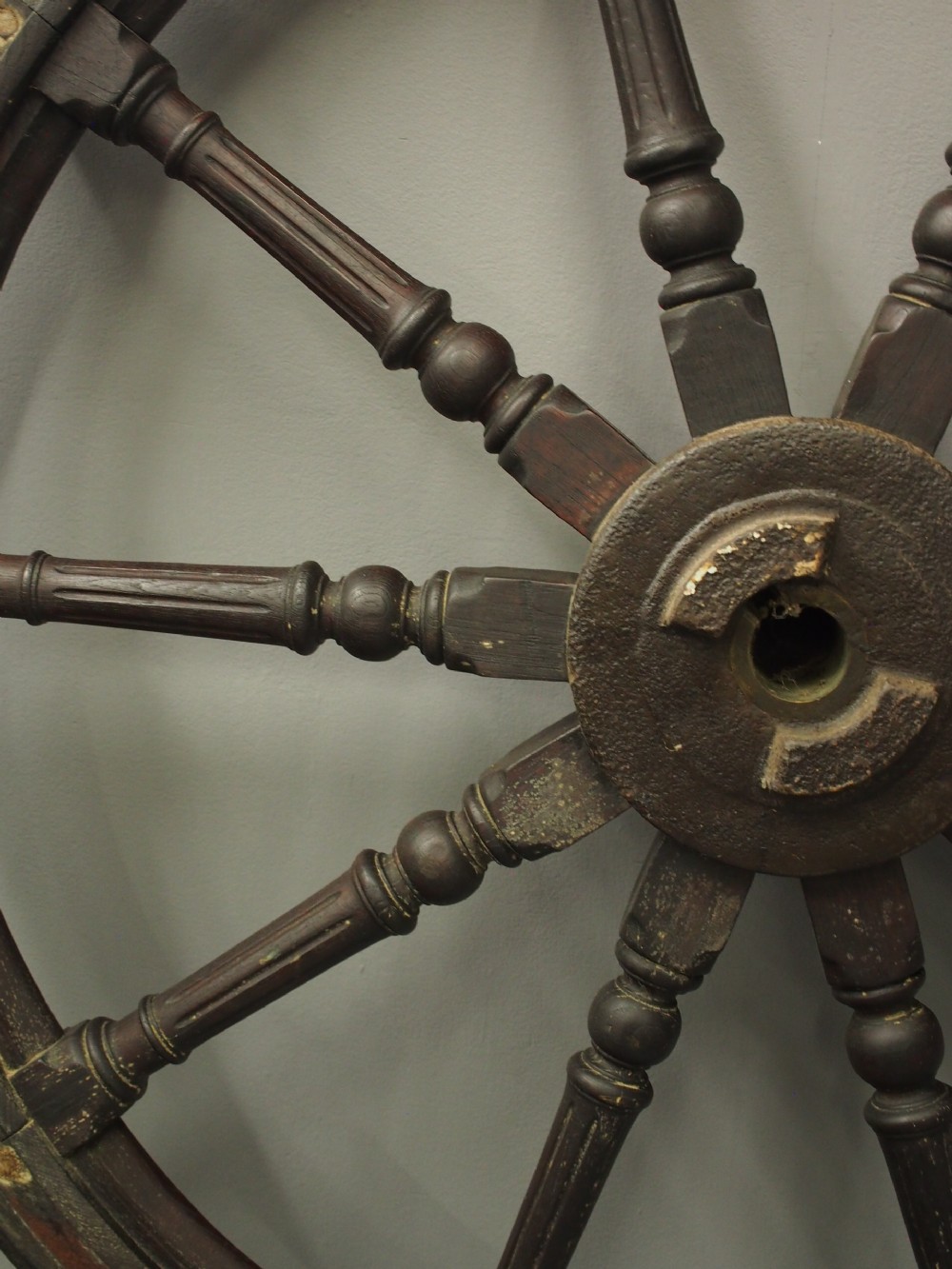 Large Oak Ships Wheel View V