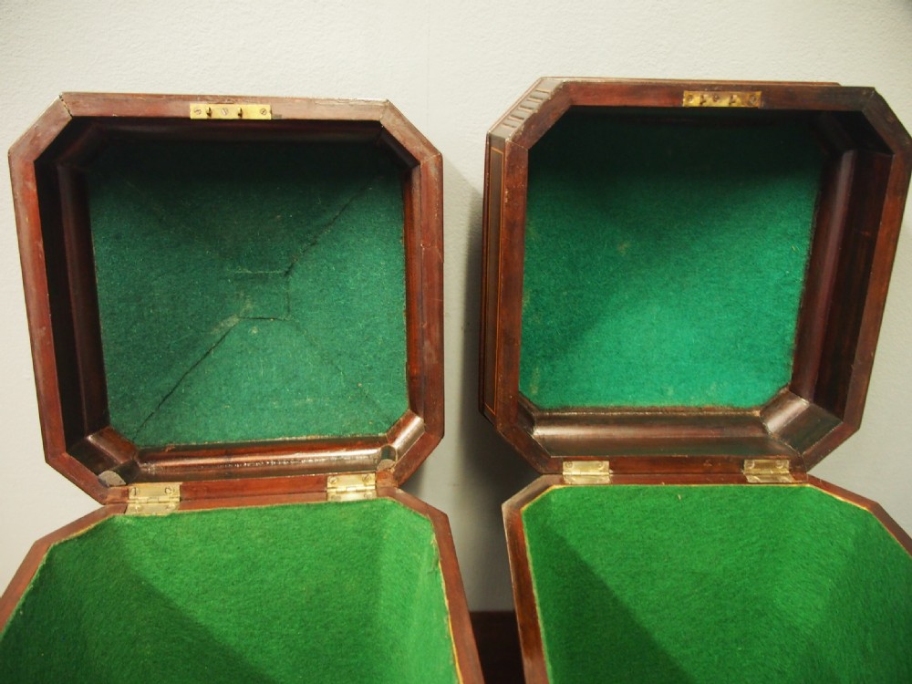 Pair of George III Mahogany and Inlaid Cutlery Boxes View V