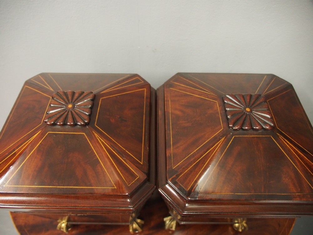 Pair of George III Mahogany and Inlaid Cutlery Boxes View VI
