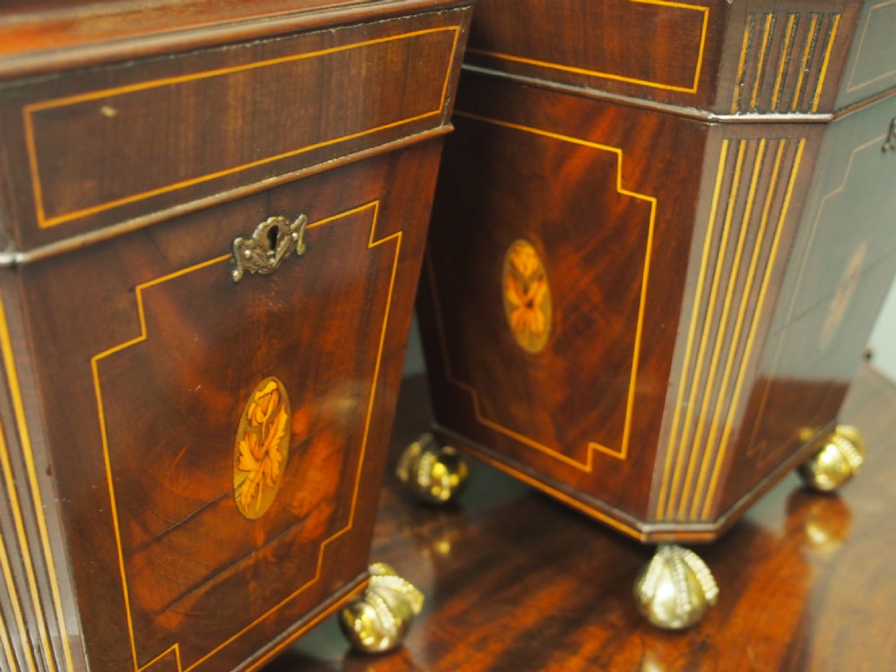 Pair of George III Mahogany and Inlaid Cutlery Boxes View VIII