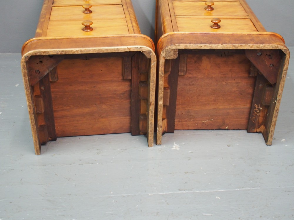 Pair of Victorian Satin Birch Bedsides View XI