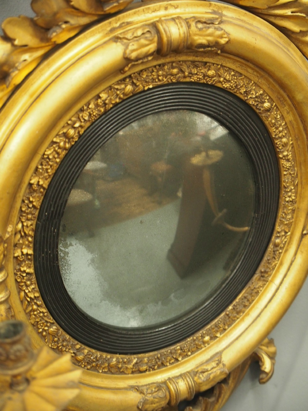 Irish Regency Convex Mirror View XII
