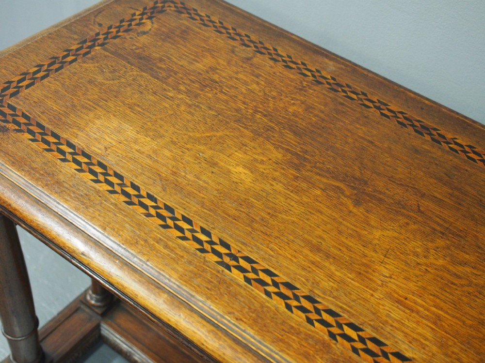 Renaissance Style Inlaid Oak Hall Table View V