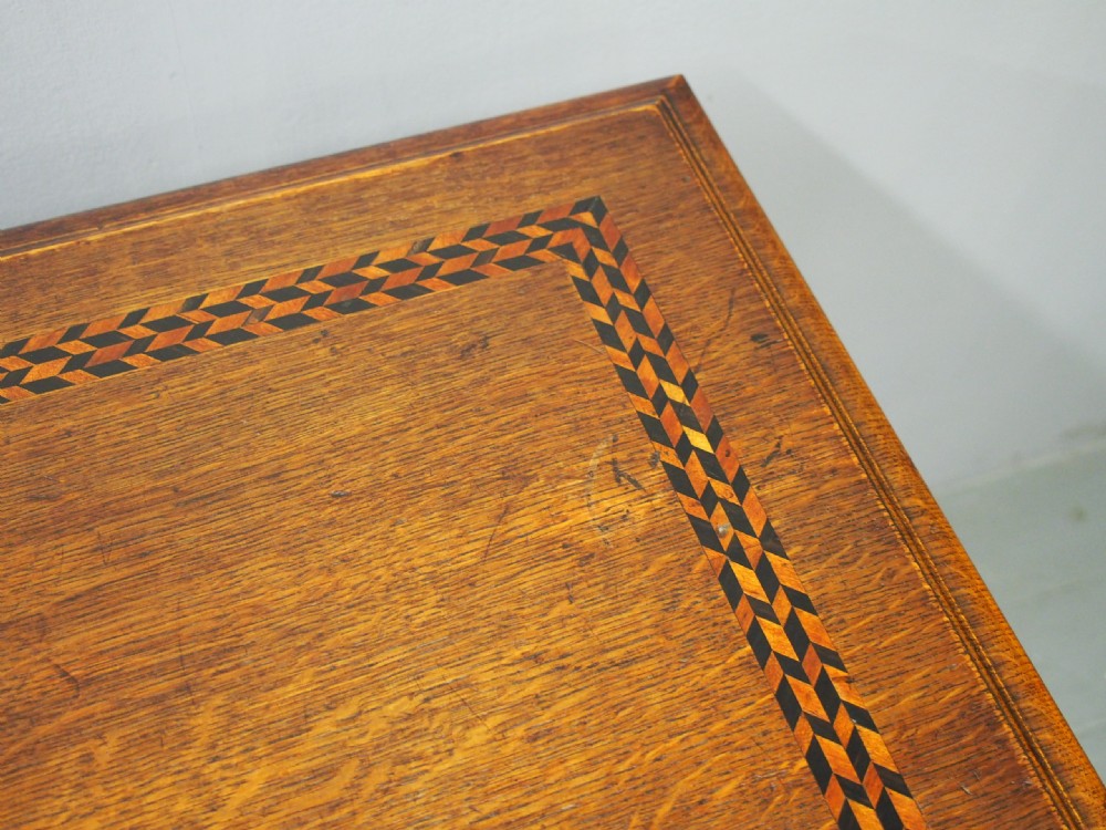 Renaissance Style Inlaid Oak Hall Table View VI