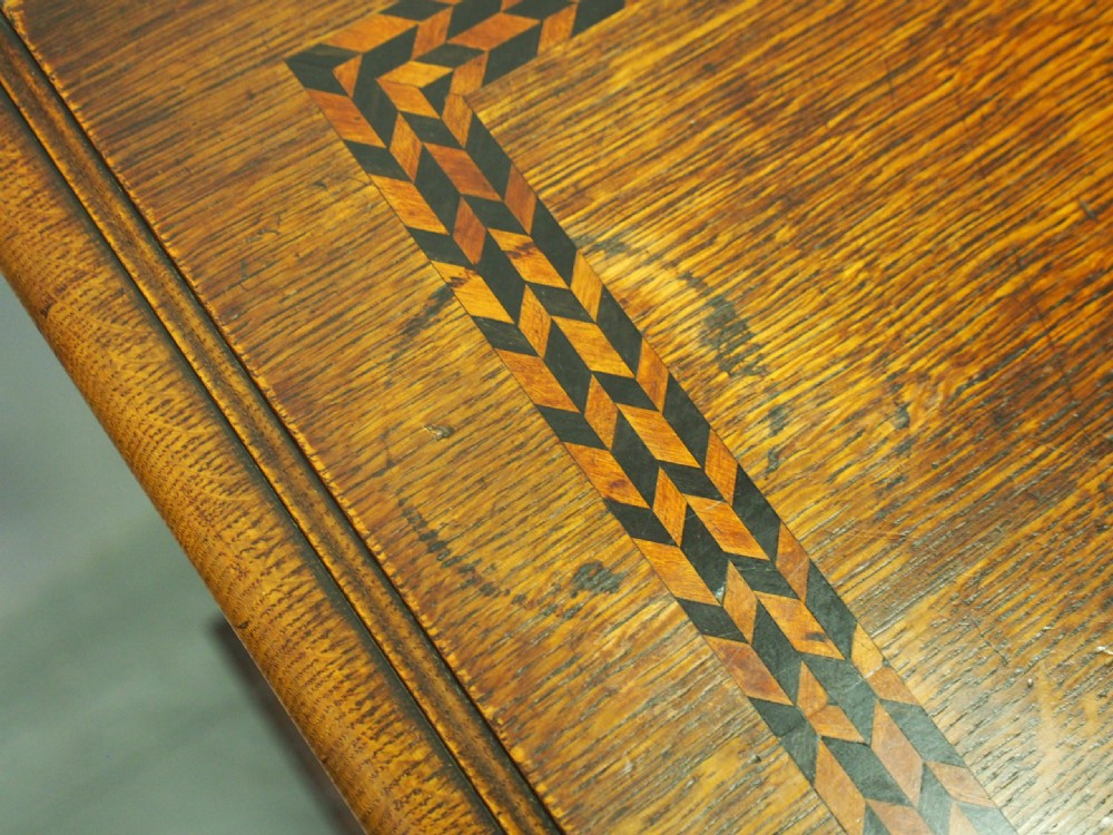 Renaissance Style Inlaid Oak Hall Table View XIII