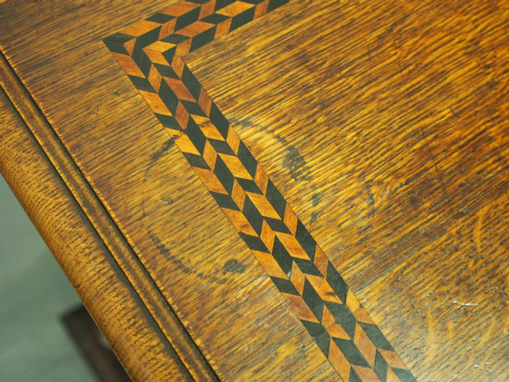 Renaissance Style Inlaid Oak Hall Table View XIV