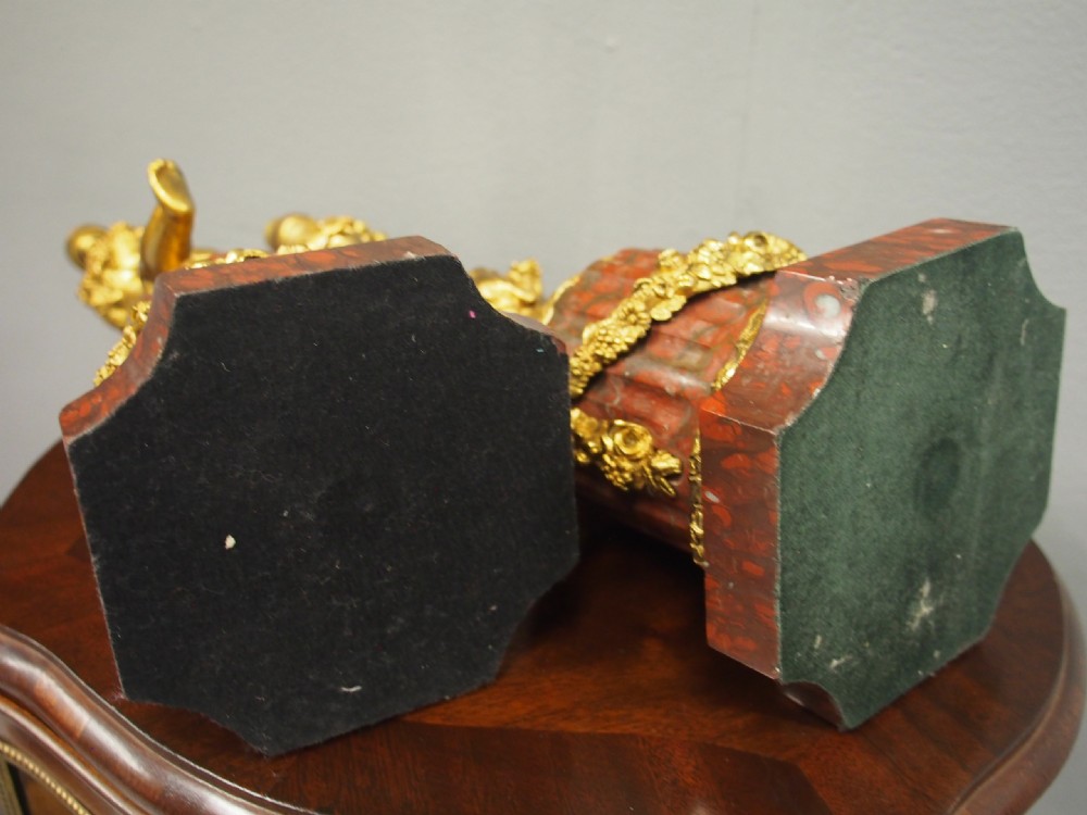 Pair of Gilt Bronze Lamps with Figures after Clodion View IX