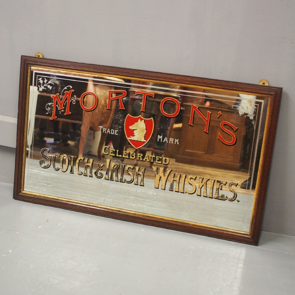 Victorian Pub Mirror for Morton’s Scotch & Irish Whiskies