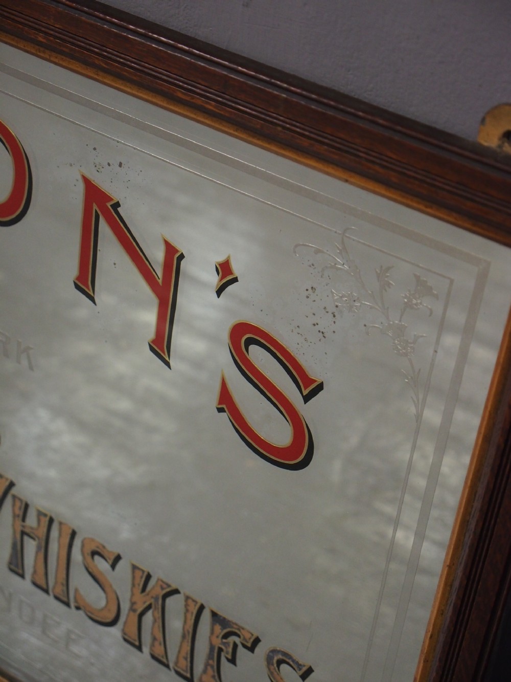 Victorian Pub Mirror for Morton’s Scotch & Irish Whiskies View VIII